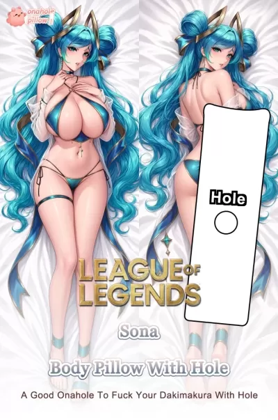 Sona League of Legends Full Body Pillow with Center Hole Adult Anime Collectible