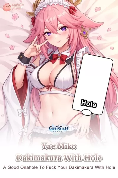 Yae Miko Genshin Impact Half Body Torso Pillow with Hole Compact Size
