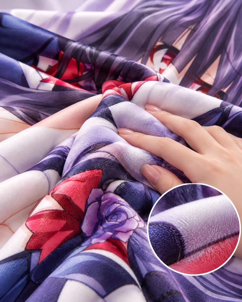 Hand resting on short-pile Plush fabric