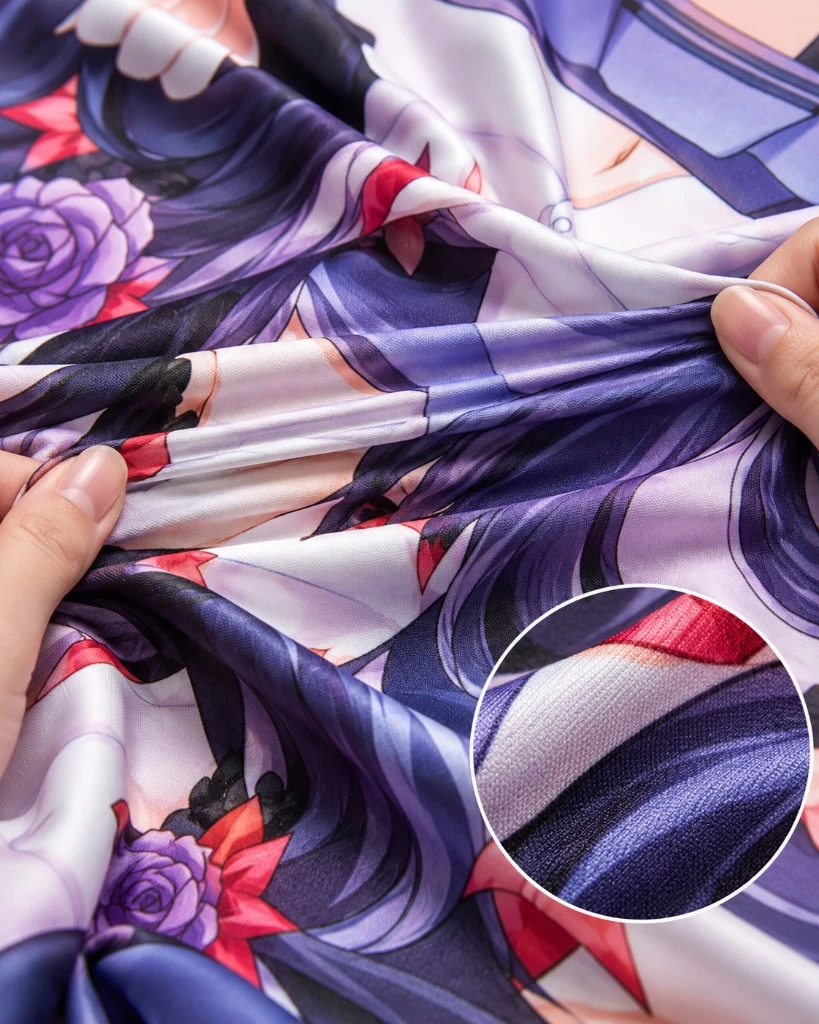 2WAY Tricot fabric stretched between two hands