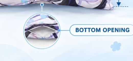 Bottom opening on a half body pillow cover