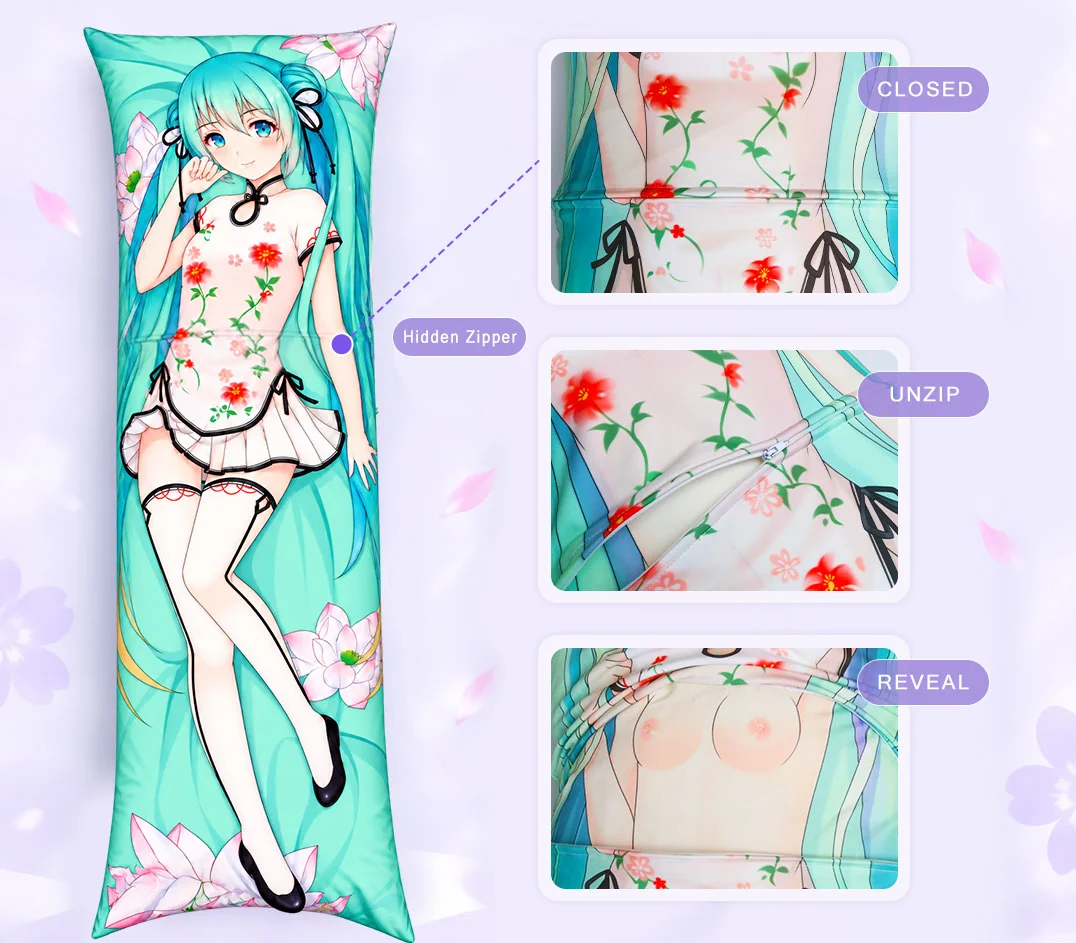 Full Double Layer Dakimakura showing the outer design and hidden inner artwork
