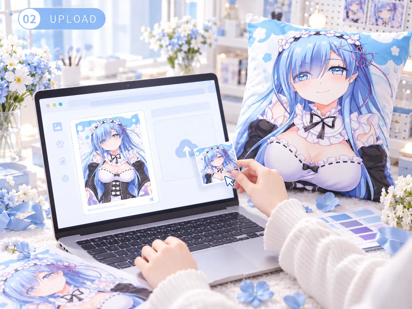 Uploading custom artwork — customization process illustration