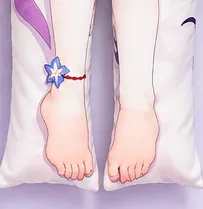 Close-up showing artwork alignment across the separated lower-leg sections