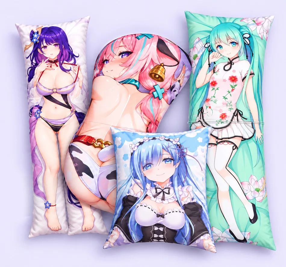 Anime body pillows and dakimakura designs from popular series