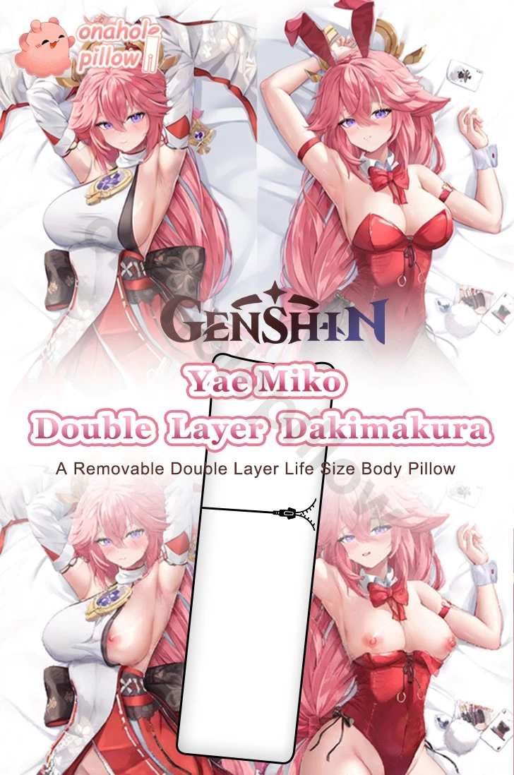 Yae Miko Genshin Impact Double Layer Reversible Body Pillow