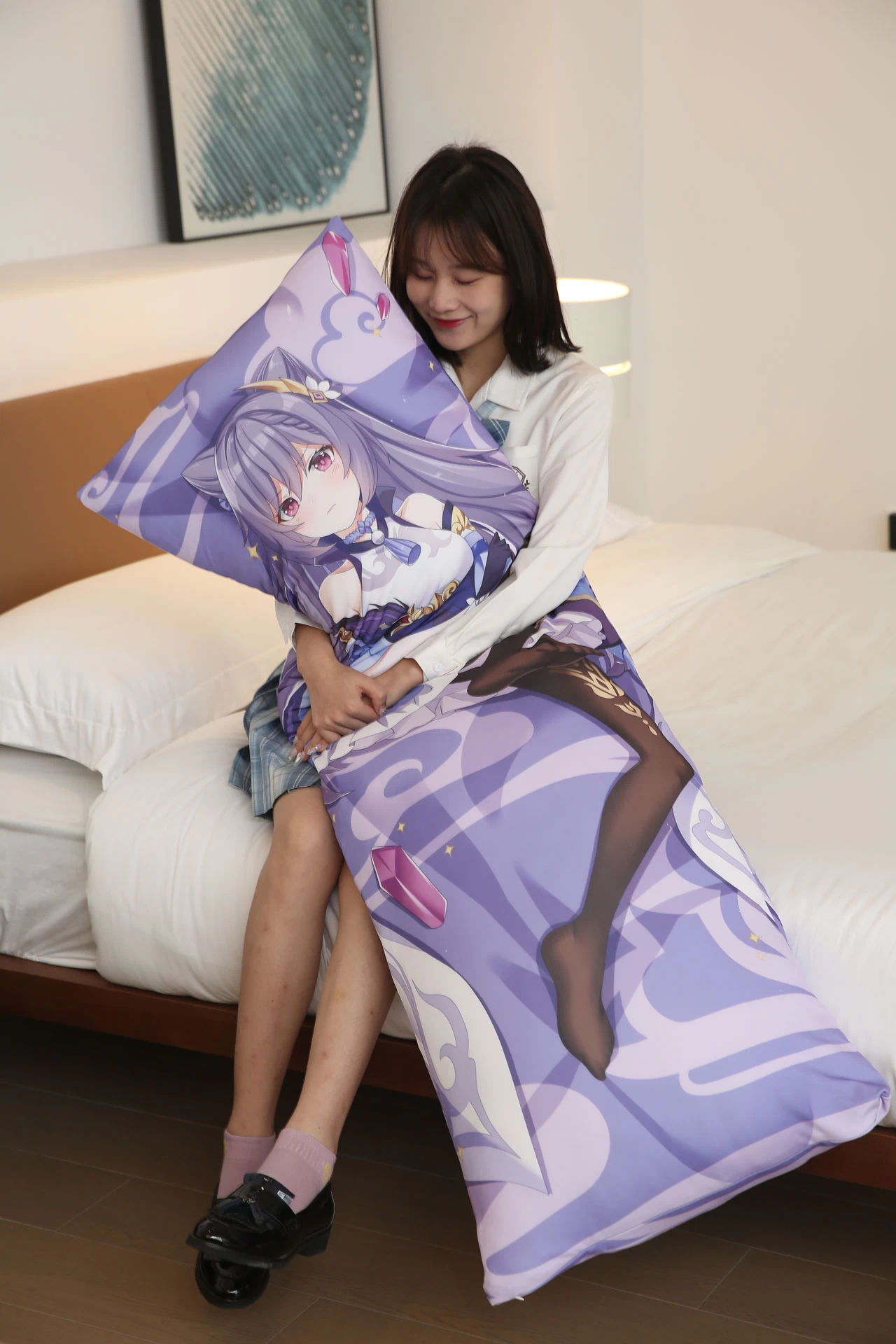 A full-length body pillow