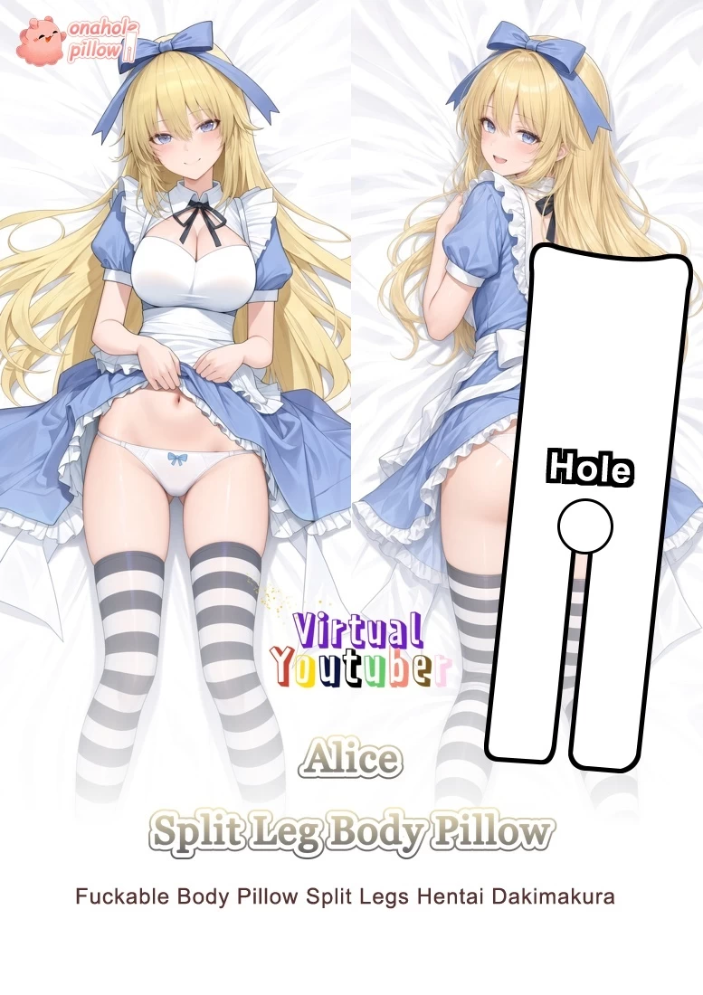 Alice VTuber Split Leg Body Pillow with Hole