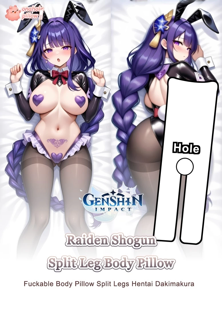 Raiden Shogun Genshin Impact Between Legs Pillow with Hole