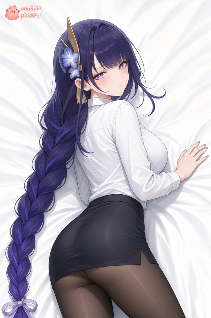 Raiden Shogun Genshin Impact Half Body Torso Pillow with Hole
