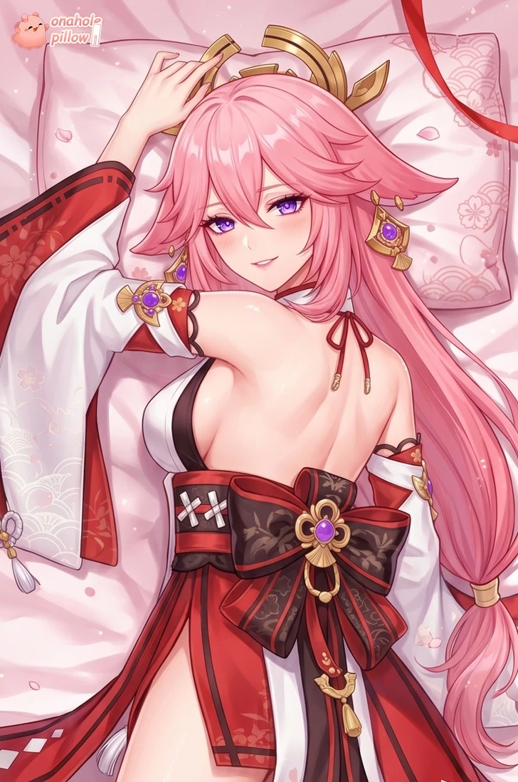 Yae Miko Genshin Impact Half Size Onahole Body Pillow Soft 2WAY Fabric