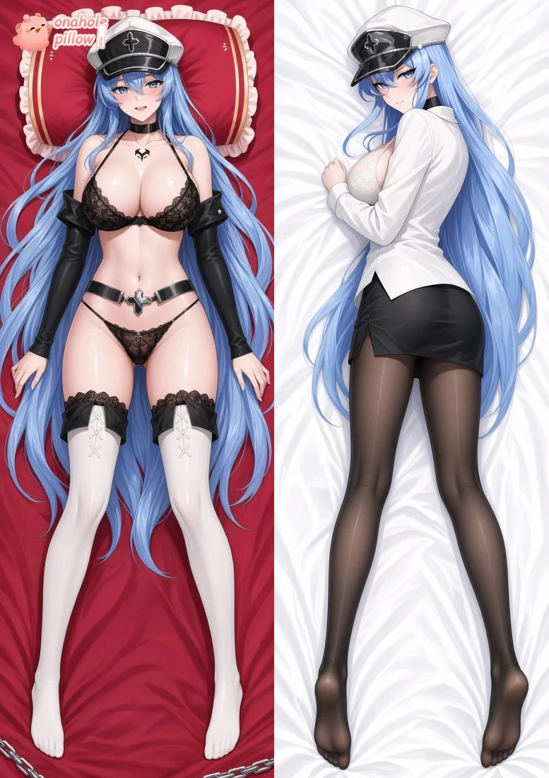 Esdeath Akame Ga Kill Split Leg Dakimakura Body Pillow with Hole