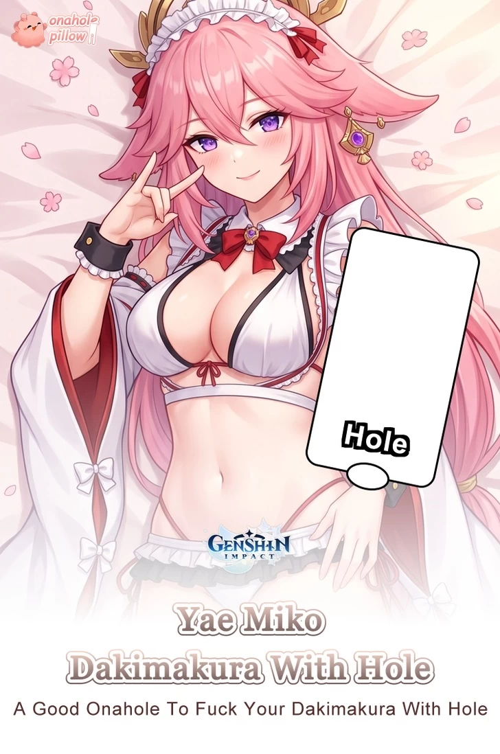 Yae Miko Genshin Impact Half Body Torso Pillow with Hole Compact Size
